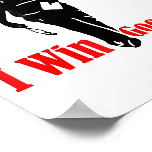 I Win Google Me Motivational Retro Silhouette Shir ポスター (角)