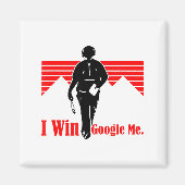 I Win Google Me Motivational Retro Silhouette Shir マグネット (正面)