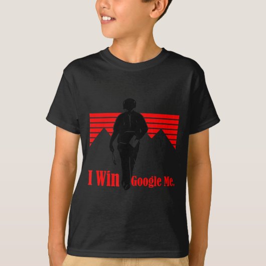 I Win Google Me Motivational Retro Silhouette Shir Tシャツ (正面)