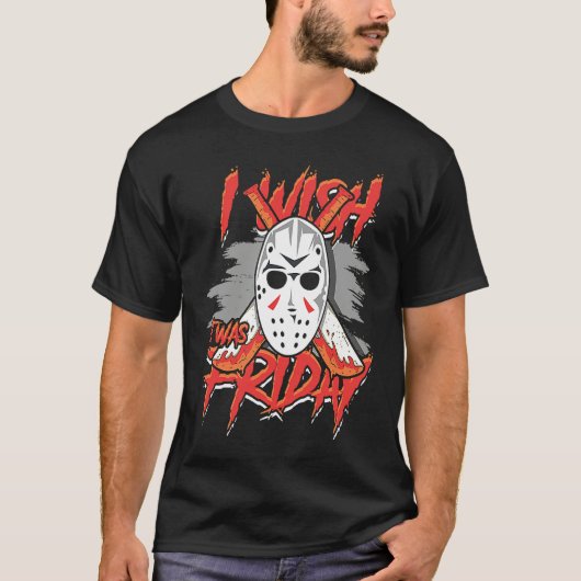 I wish it was Friday Crime TV Scary Serial Killer Tシャツ (正面)