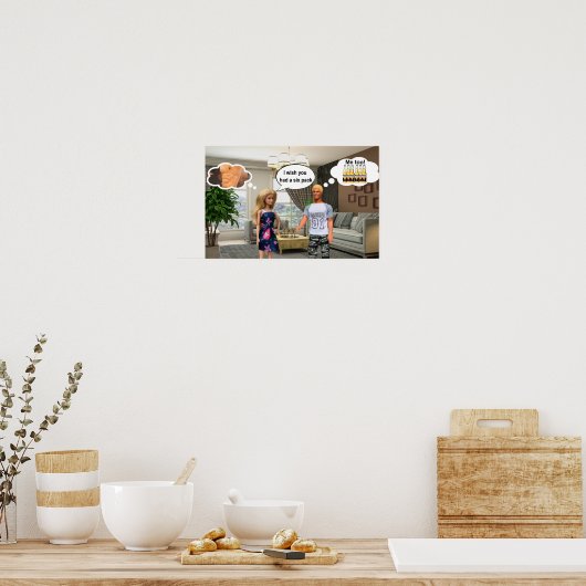 I wish you had a six pack. ポスター (キッチン)