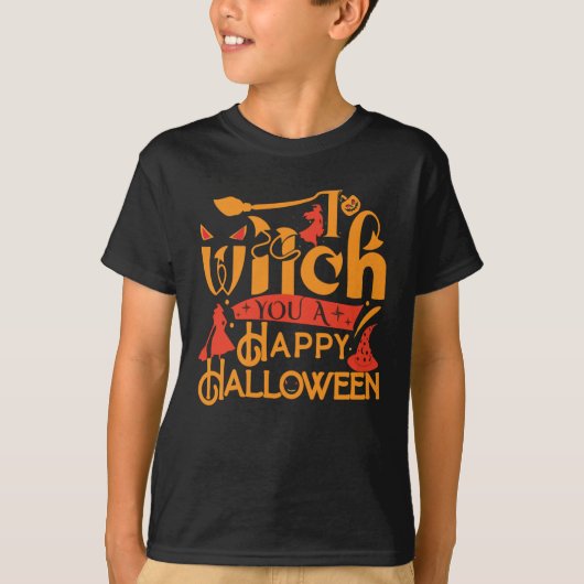 I witch you a happy halloween tシャツ (正面)