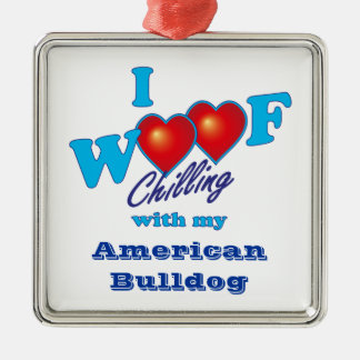 I Woofのアメリカ人のブルドッグ メタルオーナメント