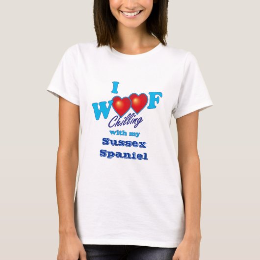 I Woofのサセックススパニエル犬 Tシャツ (正面)