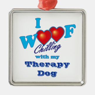 I Woofのセラピー犬 メタルオーナメント