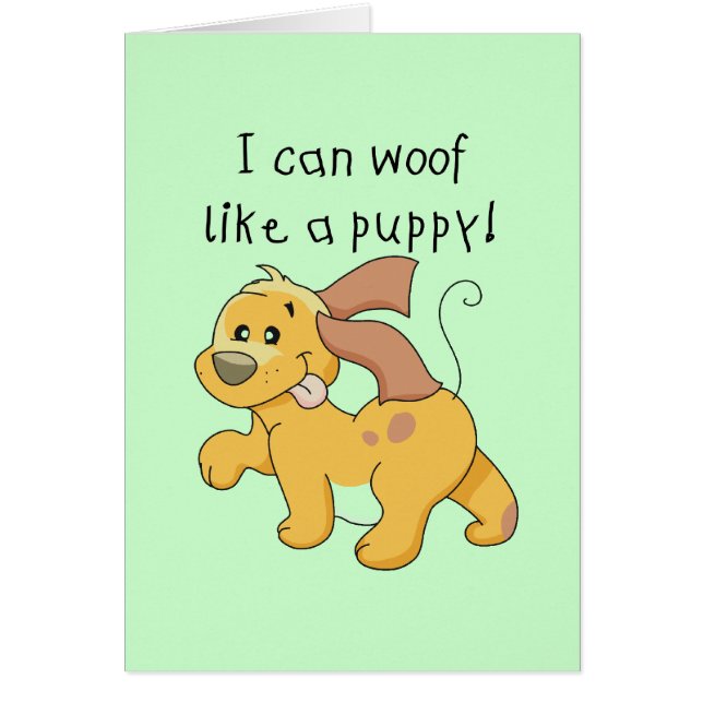 I Woofは子犬のTシャツおよびギフトを好みます (正面)