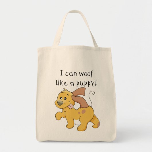 I Woofは子犬のTシャツおよびギフトを好みます トートバッグ (正面)