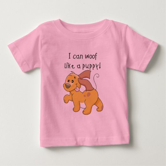 I Woofは子犬のTシャツおよびギフトを好みます ベビーTシャツ (正面)
