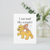 I Woofは子犬のTシャツおよびギフトを好みます ポストカード (スタンド正面)