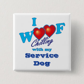 I Woofサービス犬 缶バッジ