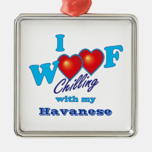 I Woof Havanese メタルオーナメント