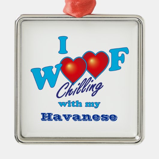 I Woof Havanese メタルオーナメント (正面)