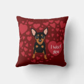 I woof / love you Min Pin Owner装飾用クッション クッション (裏面)