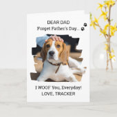 I Woof Youフォトドッグパパハッピーファーザー カード (黄色い花)