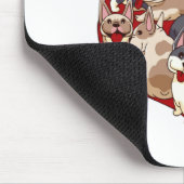 I Woof You French Bulldog Dog Heart Shape Valentin マウスパッド (コーナー)