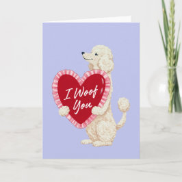 I Woof You Poodle Watercolor Valentines Day Card シーズンカード