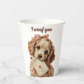 I woof you Vintage Pup Valentine's Day 紙コップ (正面)