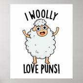 I Wooly Love Puns Funny Sheep Pun  ポスター (正面)