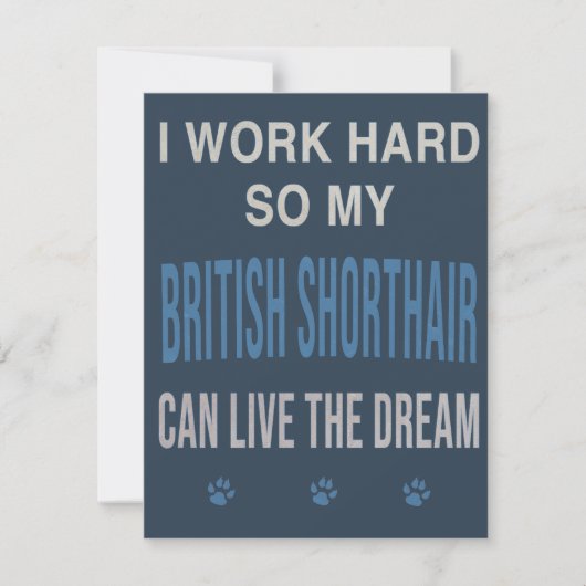I Work Hard So My British Shorthair 出欠カード (正面)