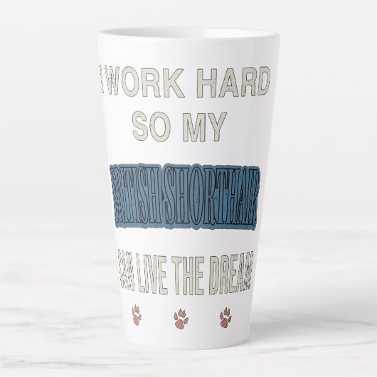 I Work Hard So My British Shorthair Can Live Dream カフェラテマグ (正面)