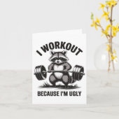 I Workout Because I'm Ugly カード (黄色い花)