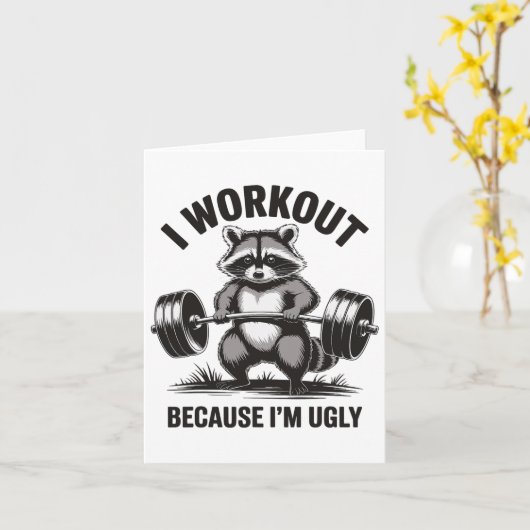I Workout Because I'm Ugly  カード (黄色い花)