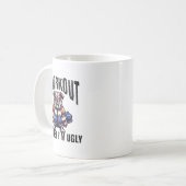 I Workout Because I'm Ugly Motivational  コーヒーマグカップ (正面左)