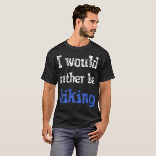 I would rather be hiking fantasy black tshirt tシャツ (正面フル)