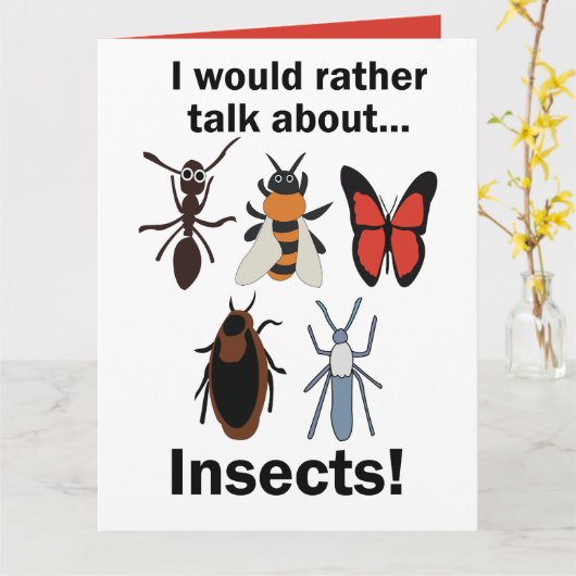 I Would Rather Talk About Insects Entomologists カード (黄色い花)