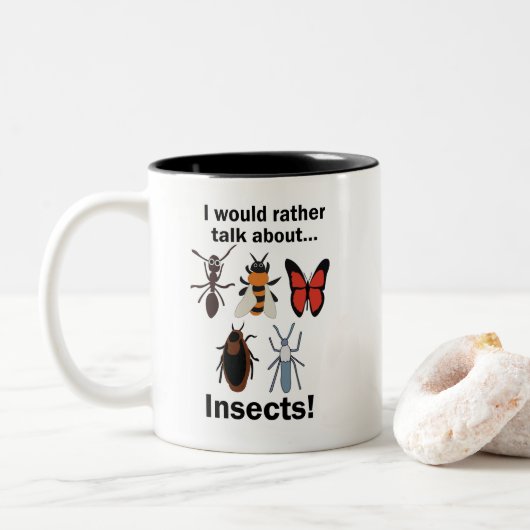 I Would Rather Talk About Insects Entomologists ツートーンマグカップ (ドーナツ)