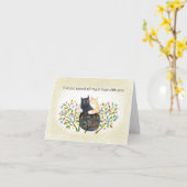 I would spend my 9lives with you cat anniversary  カード (黄色い花)