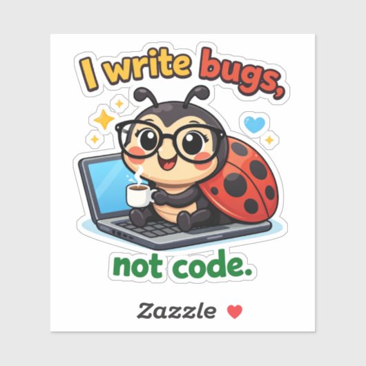 I write bugs, not code シール (シート)