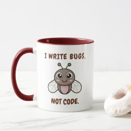 I write bugs, not code マグカップ