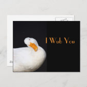 I Wubのかわいく白いアヒル ポストカード (正面/裏面)