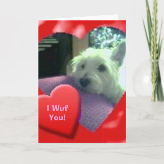 I Wuf You Valentines'Day Westieカード シーズンカード