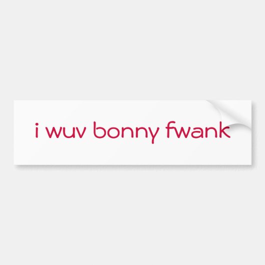 I wuvの素晴らしいfwank バンパーステッカー (正面)