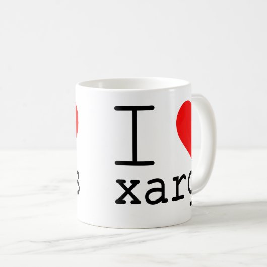 I ❤️ xargs コーヒーマグカップ (正面右)