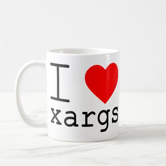 I ❤️ xargs コーヒーマグカップ (左)