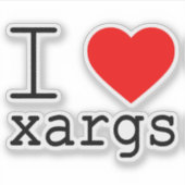 I ❤️ xargs vinyl sticker シール (正面)