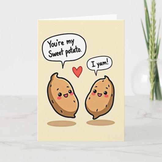 I Yam Sweet Potato Pun Card カード (正面)