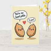 I Yam Sweet Potato Pun Card カード (黄色い花)