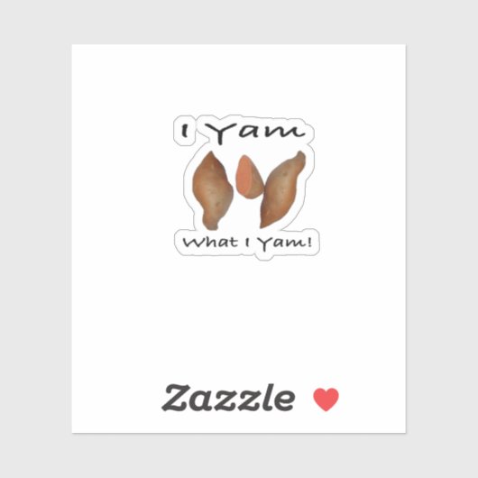 I Yam What I Yam Comical Cute Karma Lighthearted シール (シート)