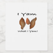 I Yam What I Yam Comical Cute Karma Lighthearted ワインラベル (シングルラベル)