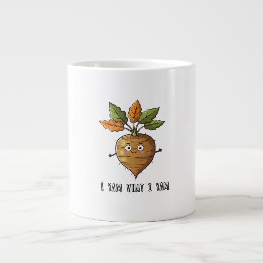 I Yam What I Yam Cute Cosy Autumn Warm Mood ジャンボコーヒーマグカップ (正面)