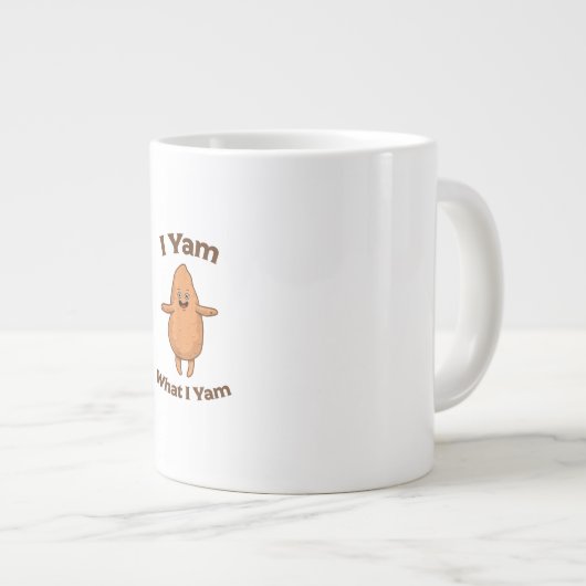 I Yam What I Yam Dancing Sweet Potato Festive ジャンボコーヒーマグカップ (正面右)