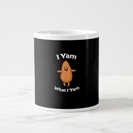 I Yam What I Yam - Dancing Sweet Potato Thanksgivi ジャンボコーヒーマグカップ (正面)