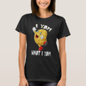 I Yam What I Yam Dancing Sweet Potato Thanksgiving Tシャツ (正面)