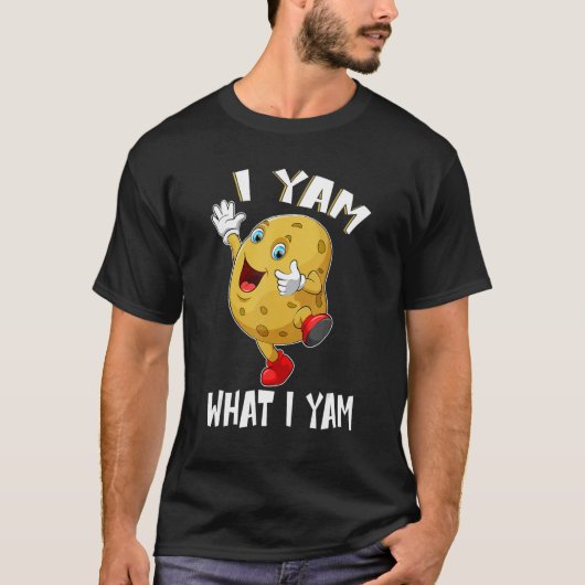 I Yam What I Yam Dancing Sweet Potato Thanksgiving Tシャツ (正面)