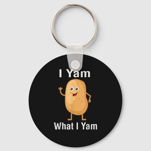 I Yam What I Yam Funny Thanksgiving Potato Pun Shi キーホルダー (正面)