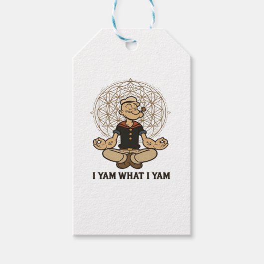 I Yam What I Yam Meme Quote Playful Tone ギフトタグ (正面)